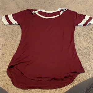 Macys red and white shirt